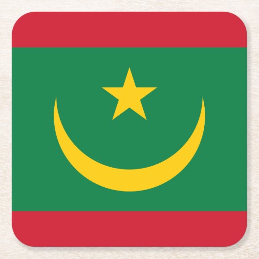 Dessous-de-verre Carré En Papier Drapeau de la Mauritanie (Devant)
