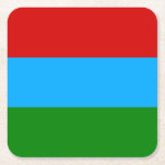 Dessous-de-verre Carré En Papier Drapeau de la République de Carélie<br><div class="desc">Drapeau patriotique de la République de Carélie</div>