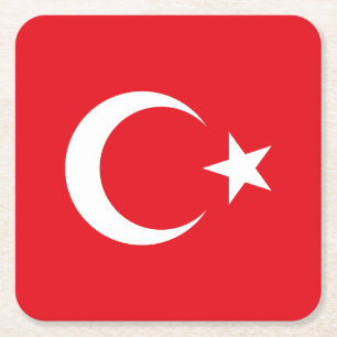 Dessous-de-verre Carré En Papier Drapeau de la Turquie