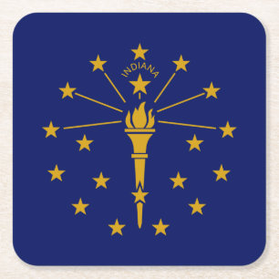 Dessous-de-verre Carré En Papier Drapeau de l'État de l'Indiana