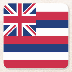 Dessous-de-verre Carré En Papier Drapeau de l'État d'Hawaii