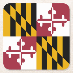 Dessous-de-verre Carré En Papier Drapeau de l'État du Maryland