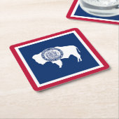 Dessous-de-verre Carré En Papier Drapeau de l'État du Wyoming (Incliné)