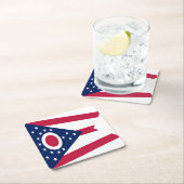 Dessous-de-verre Carré En Papier Drapeau de l'Ohio (En situation)