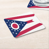 Dessous-de-verre Carré En Papier Drapeau de l'Ohio (Incliné)