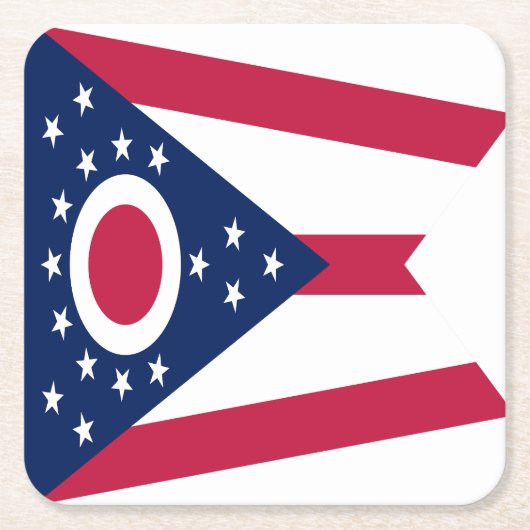 Dessous-de-verre Carré En Papier Drapeau de l'Ohio (Devant)