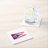 Dessous-de-verre Carré En Papier Drapeau de l'Ohio (En situation)