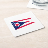 Dessous-de-verre Carré En Papier Drapeau de l'Ohio (Incliné)