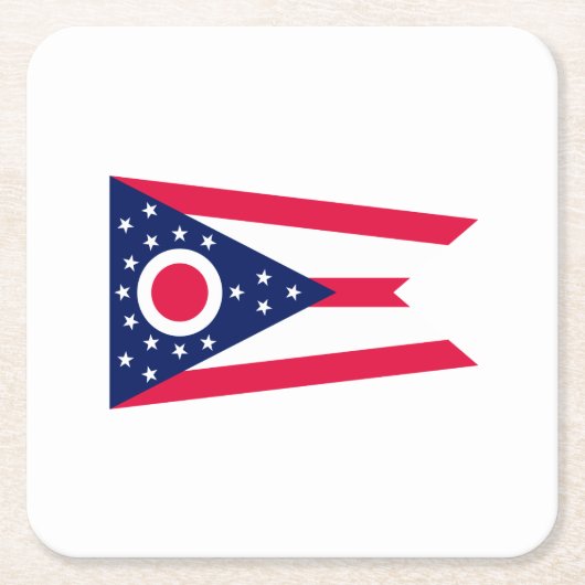 Dessous-de-verre Carré En Papier Drapeau de l'Ohio (Devant)