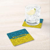 Dessous-de-verre Carré En Papier Drapeau de l'Ukraine (En situation)