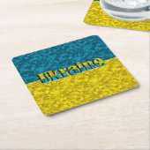 Dessous-de-verre Carré En Papier Drapeau de l'Ukraine (Incliné)