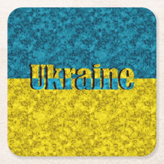 Dessous-de-verre Carré En Papier Drapeau de l'Ukraine (Devant)