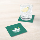 Dessous-de-verre Carré En Papier Drapeau de Macao (En situation)