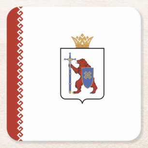 Dessous-de-verre Carré En Papier Drapeau de Mari El
