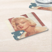 Dessous-de-verre Carré En Papier Drapeau de Marilyn (Incliné)