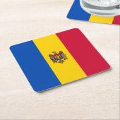 Dessous-de-verre Carré En Papier Drapeau de Moldova (Incliné)
