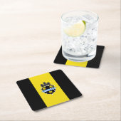 Dessous-de-verre Carré En Papier Drapeau de Pittsburgh, Pennsylvanie Carré Papier C (En situation)