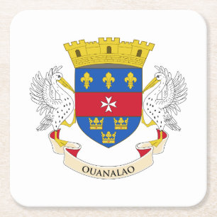 Dessous-de-verre Carré En Papier Drapeau de Saint-Barthélemy