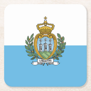 Dessous-de-verre Carré En Papier Drapeau de Saint-Marin