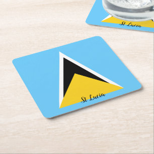 Dessous-de-verre Carré En Papier Drapeau de Sainte-Lucie 