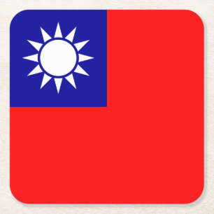 Dessous-de-verre Carré En Papier Drapeau de Taïwan