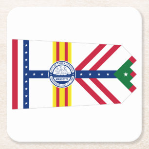 Dessous-de-verre Carré En Papier Drapeau de Tampa, Floride Carré Dessous de verre p