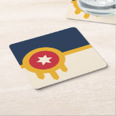 Dessous-de-verre Carré En Papier Drapeau de Tulsa, Oklahoma (Incliné)