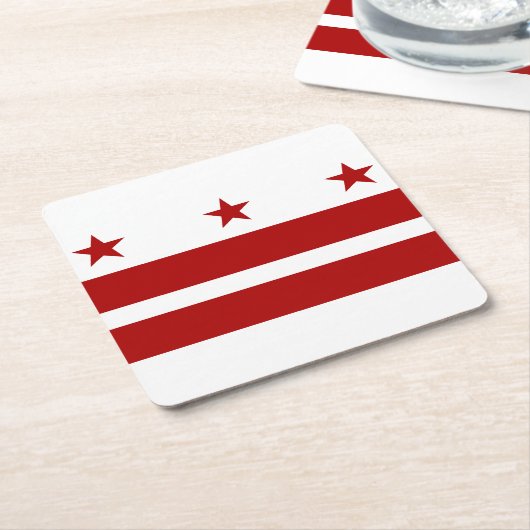 Dessous-de-verre Carré En Papier Drapeau de Washington DC (Incliné)