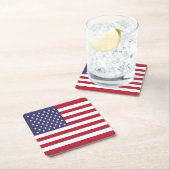 Dessous-de-verre Carré En Papier Drapeau des États-Unis (En situation)