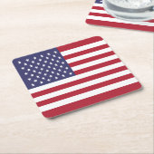 Dessous-de-verre Carré En Papier Drapeau des États-Unis (Incliné)