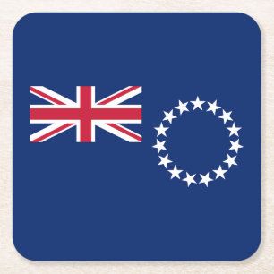Dessous-de-verre Carré En Papier Drapeau des Îles Cook