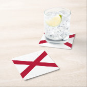 Dessous-de-verre Carré En Papier Drapeau d'État de l'Alabama (En situation)