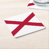 Dessous-de-verre Carré En Papier Drapeau d'État de l'Alabama (Incliné)
