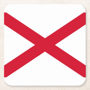 Dessous-de-verre Carré En Papier Drapeau d'État de l'Alabama