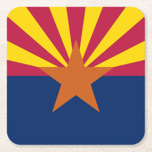Dessous-de-verre Carré En Papier Drapeau d'État de l'Arizona