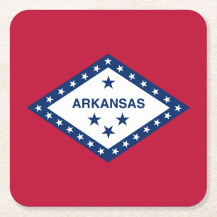 Dessous-de-verre Carré En Papier Drapeau d'État de l'Arkansas