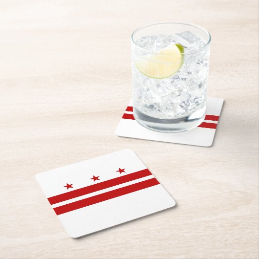 Dessous-de-verre Carré En Papier Drapeau d'État de Washington DC (En situation)