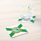 Dessous-de-verre Carré En Papier Drapeau d'Hollywood, Floride (En situation)