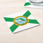 Dessous-de-verre Carré En Papier Drapeau d'Hollywood, Floride (Incliné)