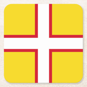 Dessous-de-verre Carré En Papier Drapeau du Dorset