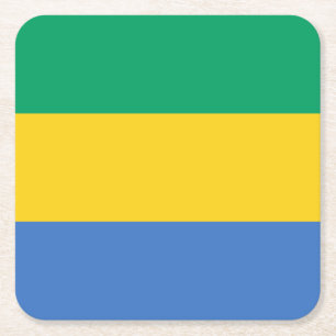 Dessous-de-verre Carré En Papier Drapeau du Gabon