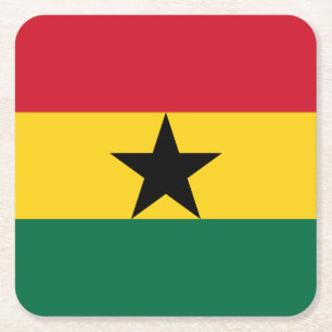 Dessous-de-verre Carré En Papier Drapeau du Ghana