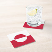 Dessous-de-verre Carré En Papier Drapeau du Groenland (En situation)