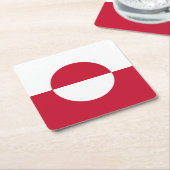 Dessous-de-verre Carré En Papier Drapeau du Groenland (Incliné)