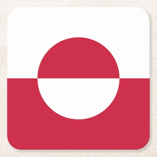 Dessous-de-verre Carré En Papier Drapeau du Groenland (Devant)