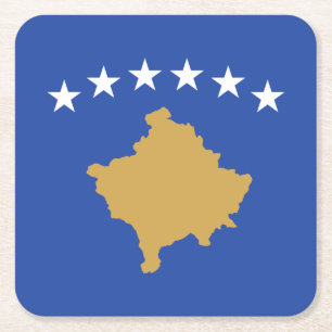 Dessous-de-verre Carré En Papier Drapeau du Kosovo