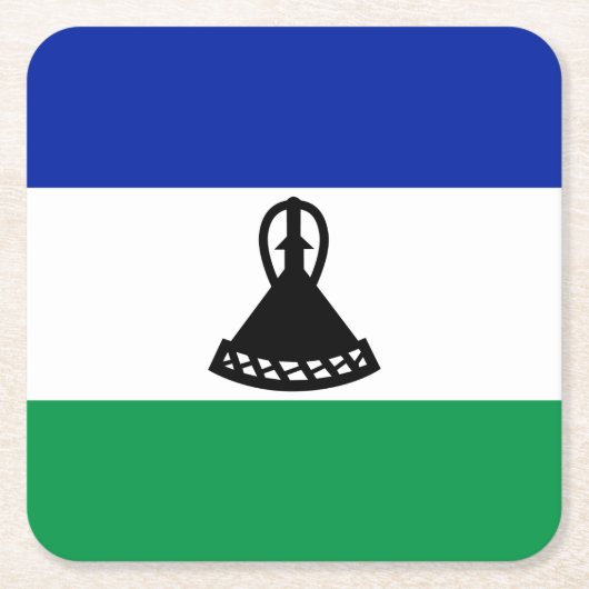 Dessous-de-verre Carré En Papier Drapeau du Lesotho (Devant)