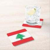 Dessous-de-verre Carré En Papier Drapeau du Liban (En situation)