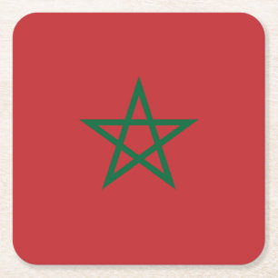 Dessous-de-verre Carré En Papier Drapeau du Maroc