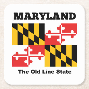 Dessous-de-verre Carré En Papier drapeau du Maryland